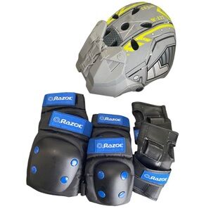 Krash! Ranger Shield Bike Helmet Youth 8+ (54-58cm) & Razor Knee/Elbow/Hand Pads